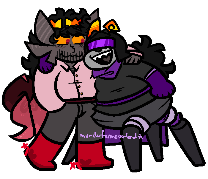 me n Laxxy, our arms around each other and smilin happily at each other