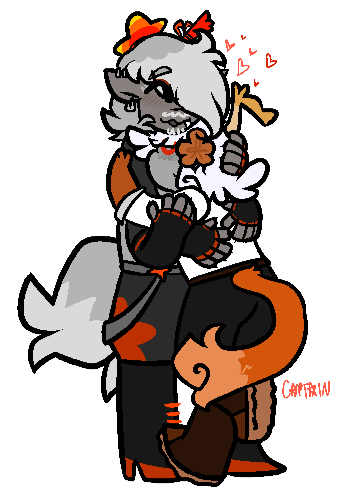 A picture of Captain and Fawn hugging, both smiling and holding each other tightly.