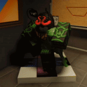 A gif of Roblox Kade, doing a dance on a Dance Dance Revolution pad.